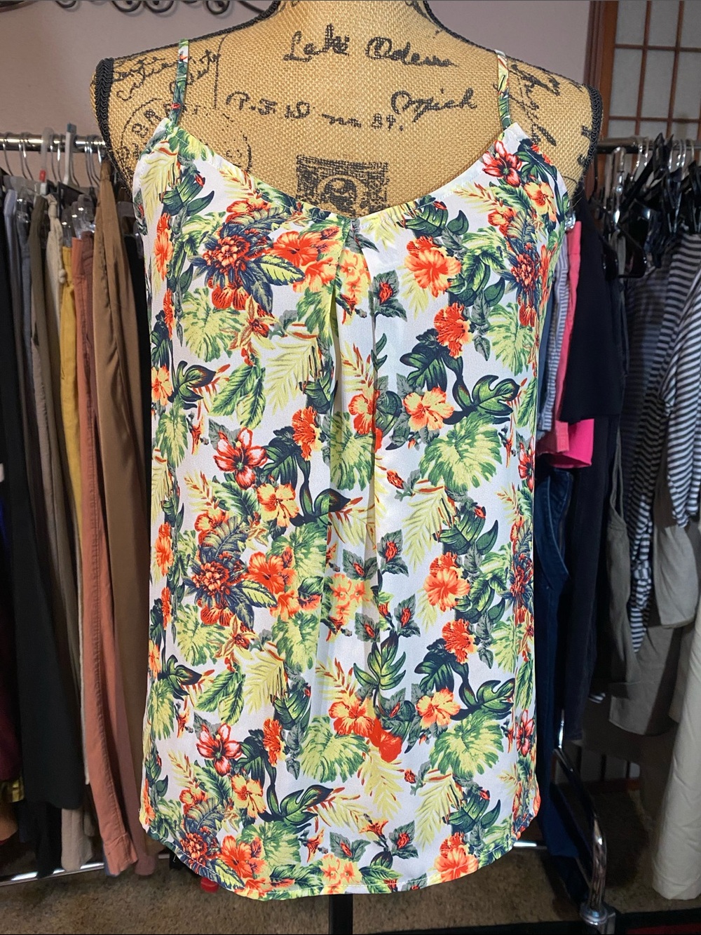 Skies Are Blue Tropical Floral Cami Tank